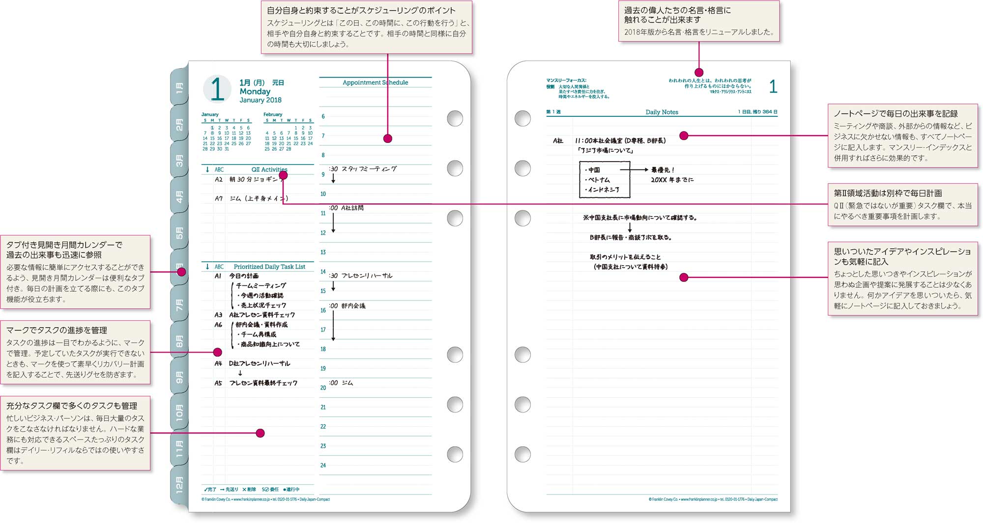 オリジナル・デイリー・リフィル （1日／2ページ）日本語版／英語版｜フランクリン・プランナーのシステム手帳